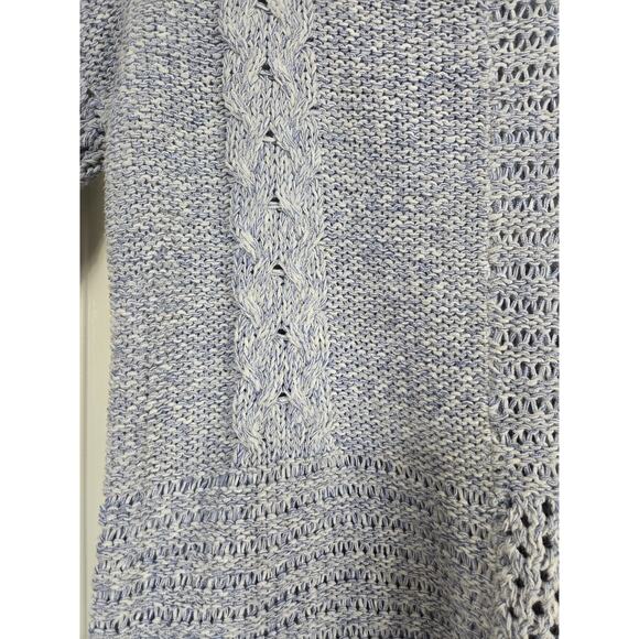 Sundance Sky Blue Open Chunky Mixed-Knit Cottagecore Pullover Sweater Women's XS - Picture 5 of 11